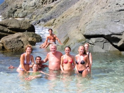 Charter Group cooling off at The Baths, Virgin Gorda